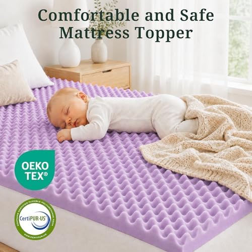 4 Inch Egg Crate Memory Foam Mattress Topper King, Pressure Relief - Image 4