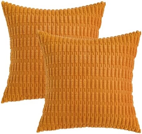 MIULEE Fall Decorative Throw Pillow Covers 18x18 Burnt Orange Pack of 2 - Image 6
