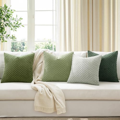 MIULEE Spring Sage Green Decorative Throw Pillow Covers - Image 5