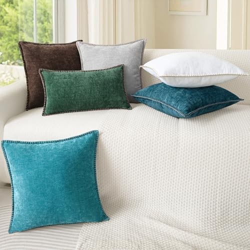 CaliTime Decorative Couch Throw Pillow Covers 22 X 22 Inches Moonbeam Gray - Image 4