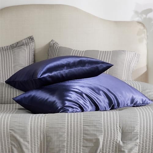 Bedsure Satin Pillowcase with Zipper, King Pillow Cases Set of 2 - Image 5