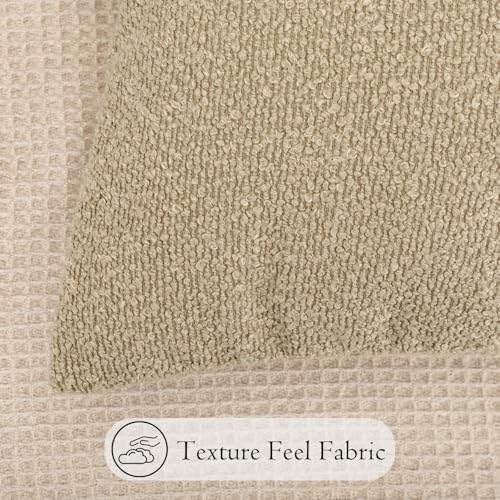 JoraLion 14x24 inch Boucle Lumbar Pillow Cover, Camel Woven Texture Neutral - Image 5