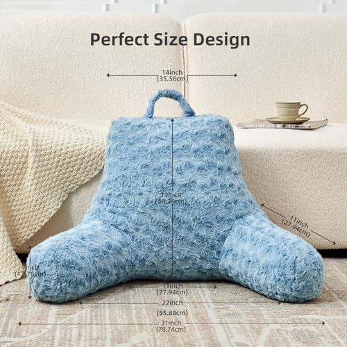 Reading Pillow, Rose Velvet Back Pillow - Image 4