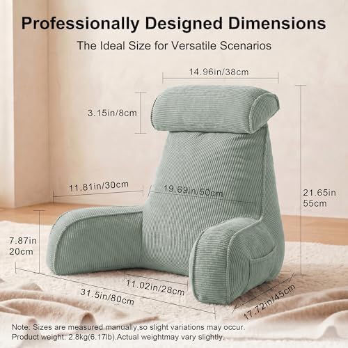 Corduroy Reading Pillow for Sitting Up, Bed Rest Pillow - Image 4
