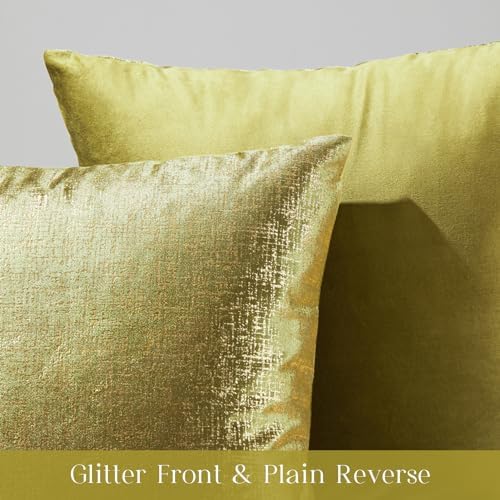 Phantoscope Pack of 2 Sparkling Velvet Decorative Solid Throw Decorative Pillow - Image 2