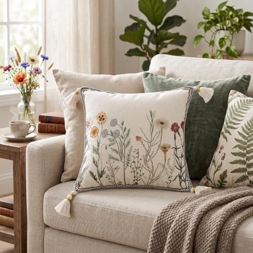ISAENNE Designer Linen Throw Pillow Cover - Image 3