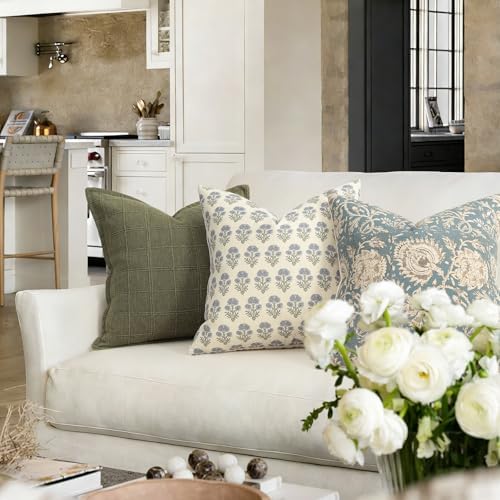 Farmhouse Floral Pillow Covers 26x26 Set of 2, Country Botanical Throw Pillow - Image 4