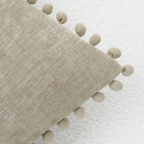 CaliTime Decorative Couch Throw Pillow Covers 22 X 22 Inches Taupe - Image 3