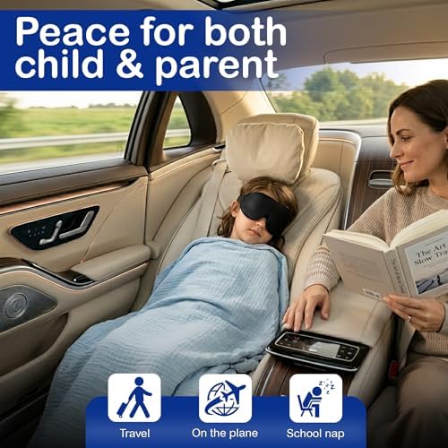 3D Sleep Mask for Kids, Light Block Sleeping Blindfold Memory Foam Contoured - Image 5