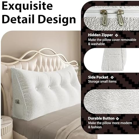 Triangle Reading Pillow XXLKing Size XXL Wedge Headboard Extra Large Back - Image 5