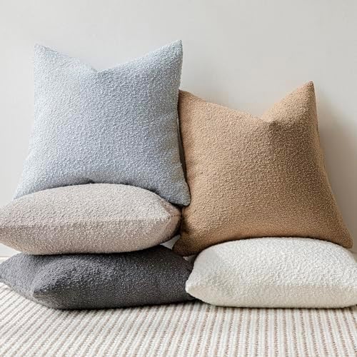 Foindtower Decorative Textured Boucle Throw Pillow Covers 22x22 Inch - Image 6
