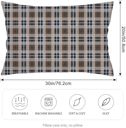 Scottish Tartan Plaid Throw Pillow Cases Queen Size Set of 2 Checkered Pillow - Image 2
