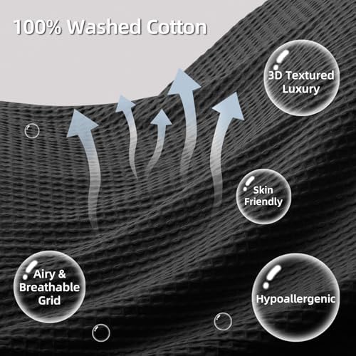 CHUFFED 100% Cotton Waffle Weave Pillowcases 2 Pack Queen Size, 20x30 Inches - Image 2