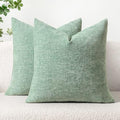 MIULEE Soft Chenille Throw Pillow Covers Greyish Green 16x16 Pack of 2 by MIULEE