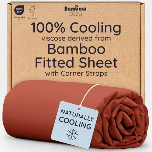 Bambaw 100% Viscose Derived from Bamboo Fitted Sheet Twin Size, Cooling Fitted by Bambaw