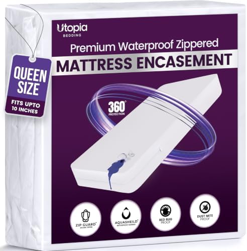 Waterproof Zippered Mattress Protector Queen Size by UTOPIABEDDING