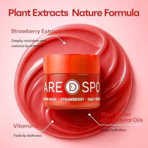 SPODARE Strawberry Sleeping Lip Mask 20g, Overnight Lip Treatment - Image 7