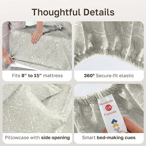 California Design Den 100% Cotton Sateen Twin Size Bed Sheets Set - Image 5