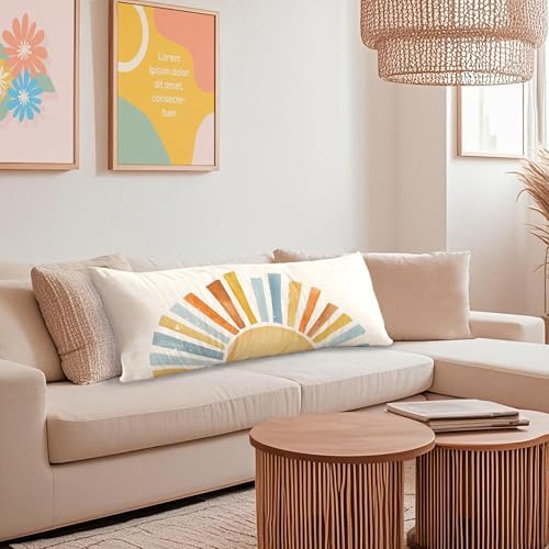 Retro Boho Sunset Sunrise 20x54 Body Pillow Cover Case, Baby Room Decor - Image 4
