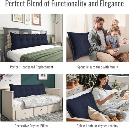 Daneey Large Headboard Pillow King Pillow Headboard Soft Daybed Pillows Bolster - Image 5