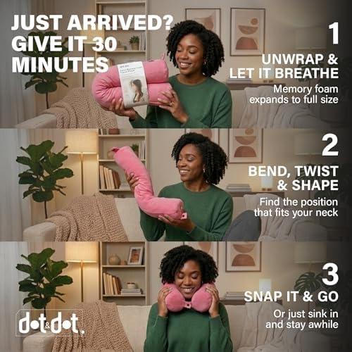 Dot&Dot Twist Memory Foam Travel Pillow, Bendable Neck Pillow - Image 5