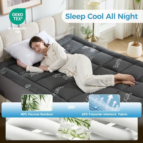 BDEUS 4 Inch Dual Layer King Size Cooling Mattress Topper - Image 2