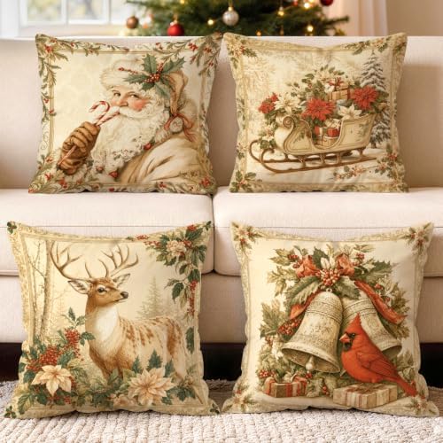 18x18 Throw Pillow Covers Square Cushion Cases Decorative Set of 4 by MEMNUN