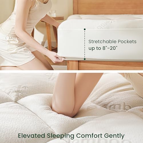 Love's cabin Twin XL Mattress Topper Viscose Derived from Bamboo, Thick Pillow - Image 6