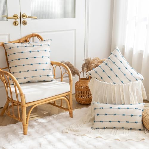 YEENAASY Boho Throw Pillow Covers 20x20 Set of 2 Farmhouse Pillow Cases - Image 4