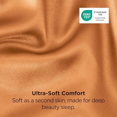 Bedsure Satin Pillowcase Queen Set of 2, Similar to Silk Pillow Case Orange - Image 5
