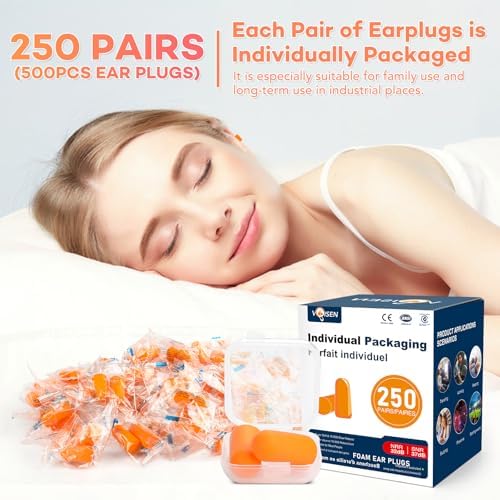 VOISEN Ear Plug, 250 Pairs Ear Plugs - Image 3
