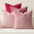 MIULEE Soft Corduroy Decorative Throw Pillow Covers Pink Series 18x18 by MIULEE