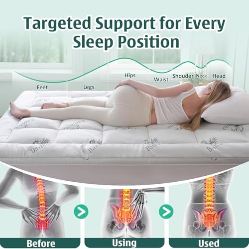 DOWNCOOL King Mattress Topper Memory Foam, Viscose Derived from Bamboo - Image 3