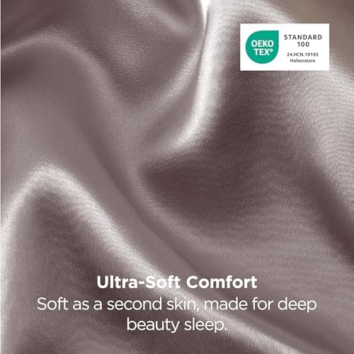 Bedsure Satin Pillowcases Queen Set of 2, Silky Pillow Cases, Dusty Rose - Image 5