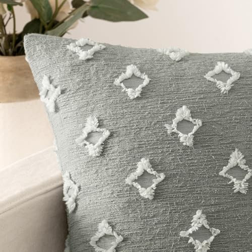 MIULEE Set of 2 Decorative Throw Pillow Covers Rhombic Jacquard Pillowcase Soft - Image 3