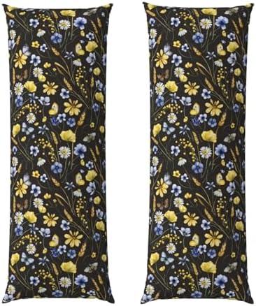 Wildflowers Butterfliese Body Pillowcase, Long Pillow Cover 20"x54" Soft - Image 2