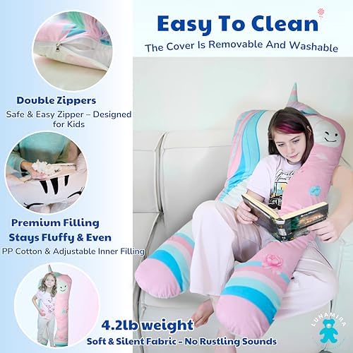 LUNAMIRA Unicorn Kids Body Pillow - Image 6