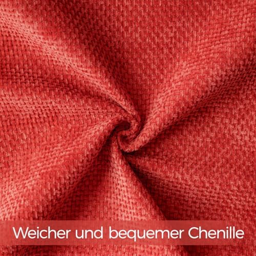 a moment Red Chenille Throw Pillow Covers 12x20 Inch Pack of 2 Modern - Image 4