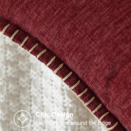 CaliTime Decorative Couch Throw Pillow Covers 18 X 18 Inches Burgundy - Image 3