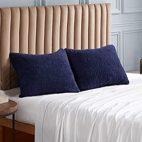 REAFORT Sherpa Pillowcases Set of 2, Zipper Closure - Image 2