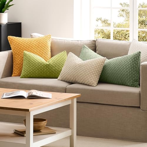 Kevin Textile Soft Corduroy 16"x26" Lumbar Pillow Cover 1 Pack, Sage Green - Image 6