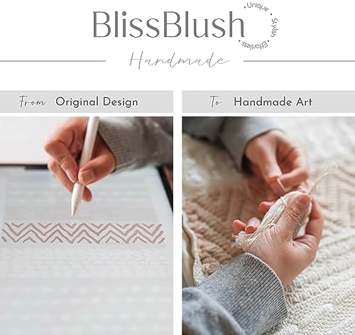 BlissBlush Gray Boho Decorative Throw Pillow Cover 22x22 Square Farmhouse - Image 2