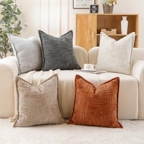 HPUK Chenille Throw Pillow Covers 18x18 Inch, Soft Woven Texture - Image 7