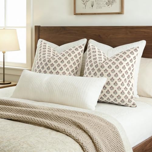 YCOLL Farmhouse Floral Pillow Covers 18x18 Set of 2, Rustic Country Decorative - Image 5