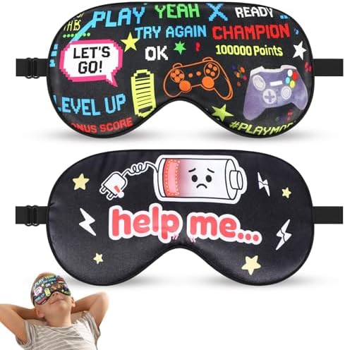 2 Pcs Boys Sleep Eye Mask, Guys Blackout Sleeping Silk Mask by knIykmr