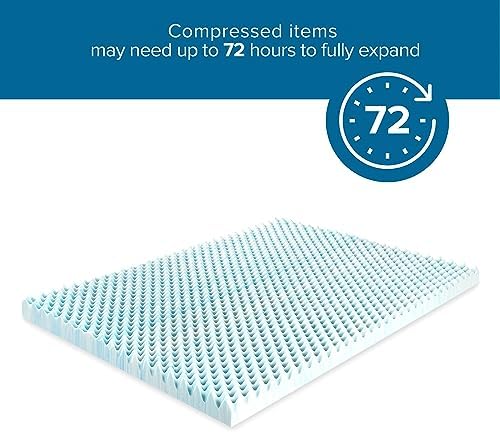 ZINUS 3 inch Swirl Gel Cooling Memory Foam Mattress Topper, Cooling Airflow - Image 2