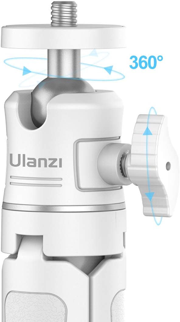 ULANZI Extension Pole Tripod, Mini Selfie Stick Tripod Stand Handle Grip for iPhone 13 Pro Max Samsung OnePlus Google Smartphone Canon G7X Mark III Sony RX100 VII A6400 Cameras Vlogging (Off-White)