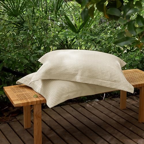 CHUFFED 100% Cotton Waffle Weave Pillowcases 2 Pack Standard, 20x26 Inches by Chuffed