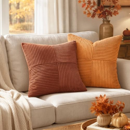 MIULEE Fall Rust Decorative Lumbar Throw Pillow Covers 14x24 Inch 2 Pack - Image 3