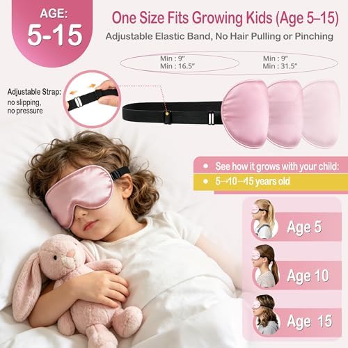 Kids Sleep Mask Eye Cover, Silk Sleeping Mask - Image 6